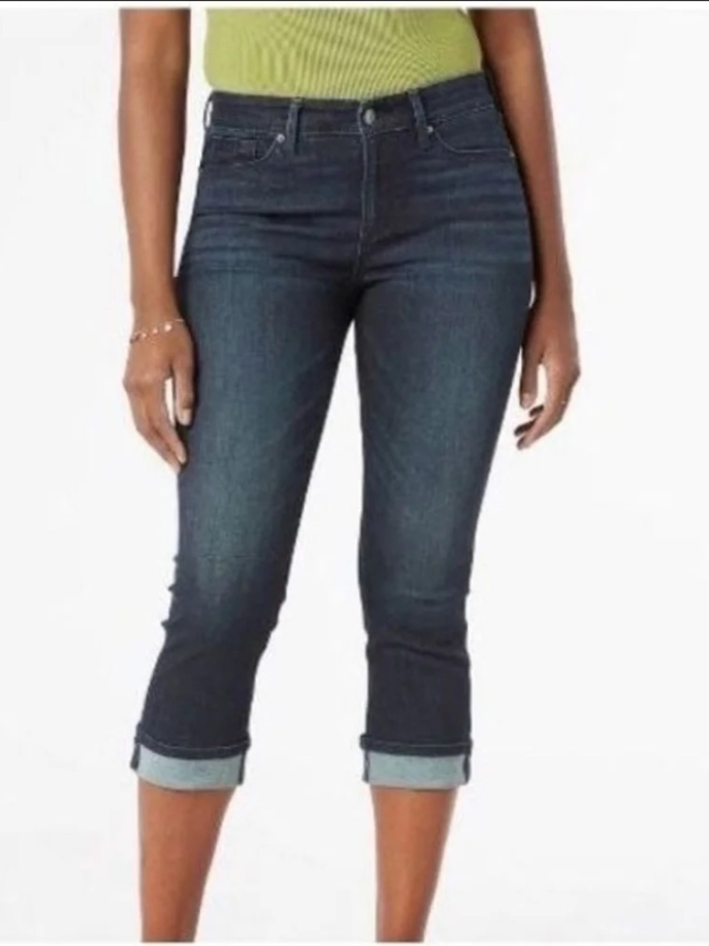 Denizen from Levi's women's capri jeans cuffed/folded bottoms Size 8